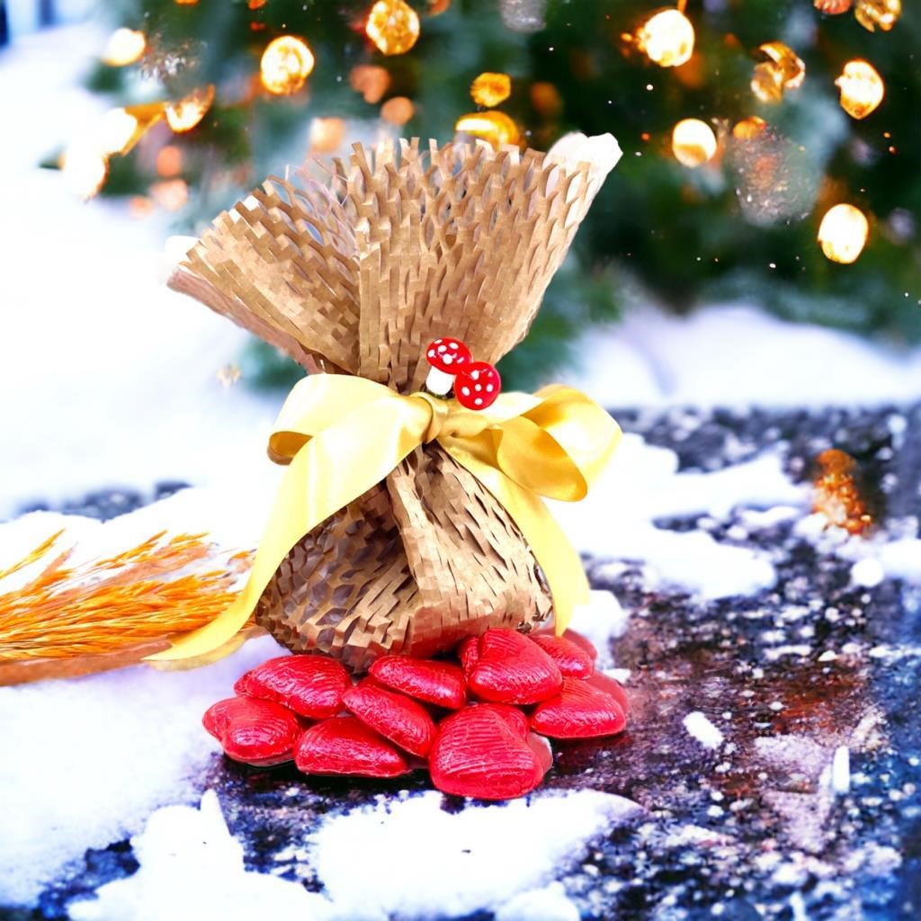 Kişiye Özel Mutlu Ayıcık Kırmızı Güllü Fanus - Led Işıklı ve Çikolata Keseli