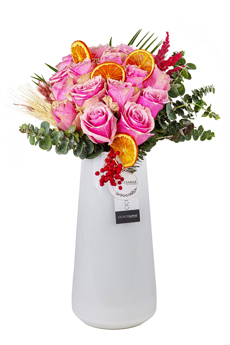 Rose İn A Tall Vase - 1